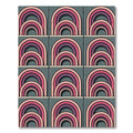 Retro Pink Layered Rainbow Rug