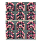 Retro Pink Layered Rainbow Rug