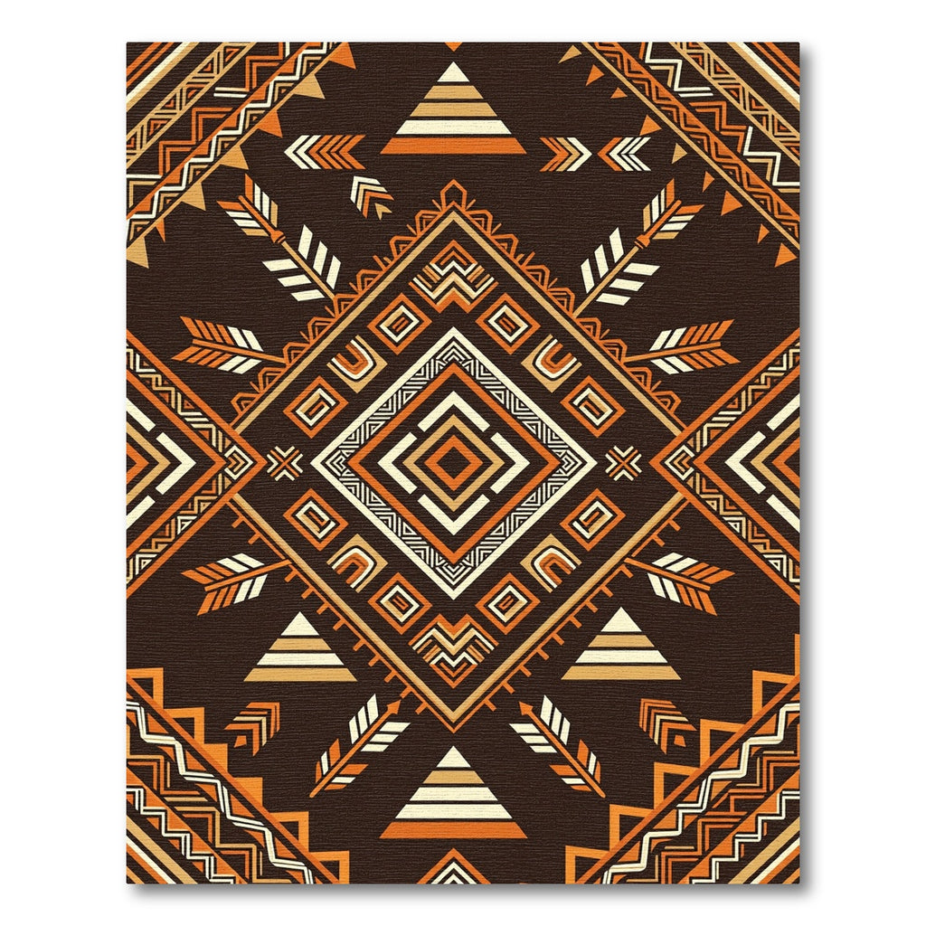 Rich Earthy Tribal Diamond Arrow Rug