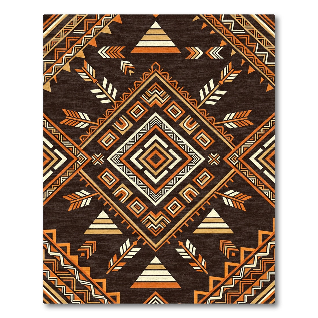 Rich Earthy Tribal Diamond Arrow Rug