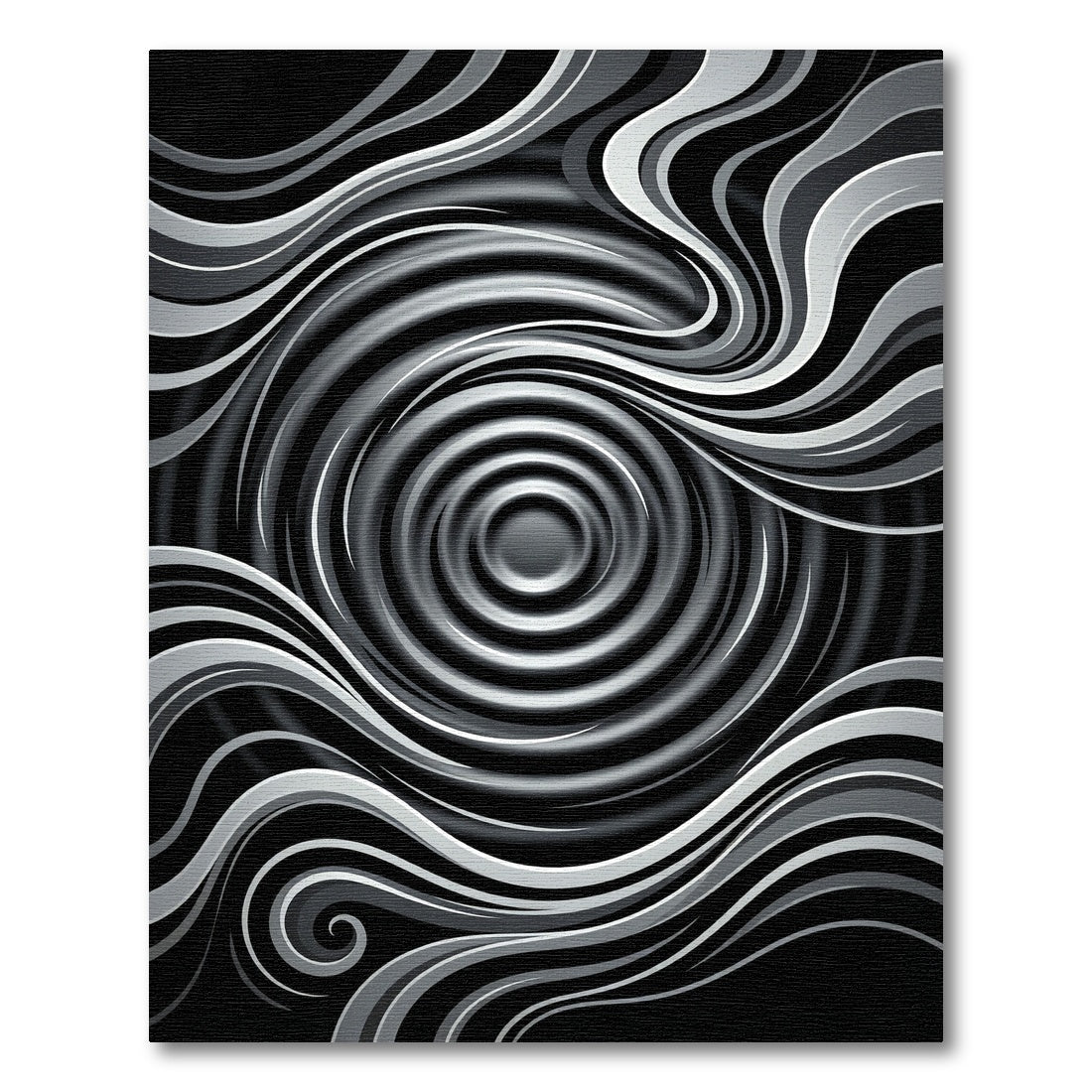 Abstract Ripples Waves MonochromeRug Rug