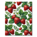 Vibrant Red Strawberry Garden Botanical Rug