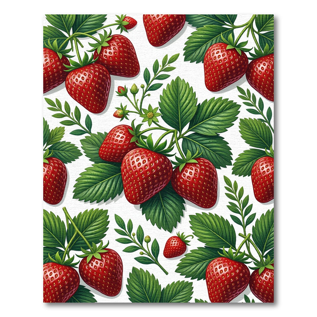 Vibrant Red Strawberry Garden Botanical Rug