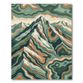Earthy Sage Topographic Mountain Landscape Rug