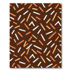 Brown Orange White Brush Stroke Scatter Rug