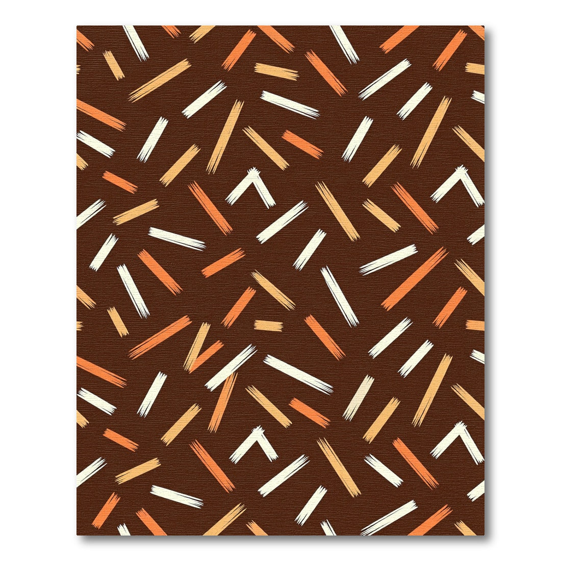 Brown Orange White Brush Stroke Scatter Rug