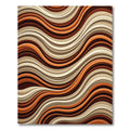 Earthy Terracotta Wavy Abstract Line Rug