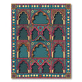 Courageous Teal Pink Arches Floral Rug