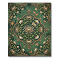 Ornate Floral Bloom Emerald Area Rug