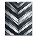 Modern Metallic Silver Angular Chevron Rug