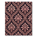 Ornate Rose Gold Damask Floral Arrangement Rug