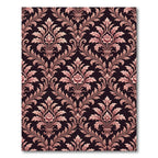 Ornate Rose Gold Damask Floral Arrangement Rug