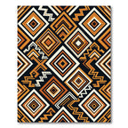 Bold Earthy Geometric Diamond Layering Rug