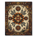 Earthy Terra Cotta Starburst Foliage Rug