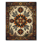 Earthy Terra Cotta Starburst Foliage Rug