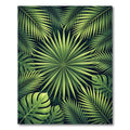 Lush Tropical Green Palm Leaf Botanical Rug