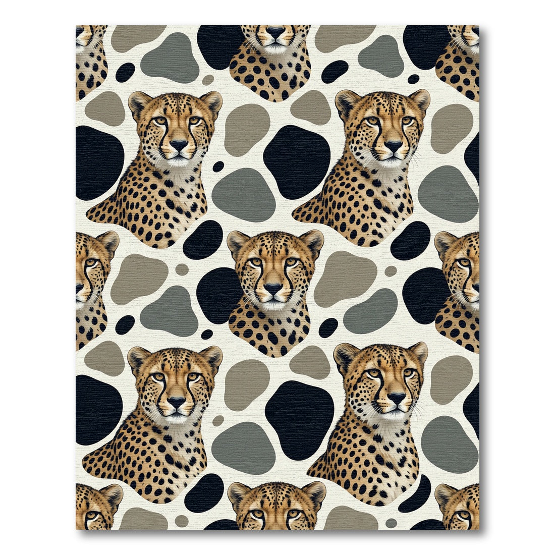 Bold Cheetah Spots Animal Portrait Rug