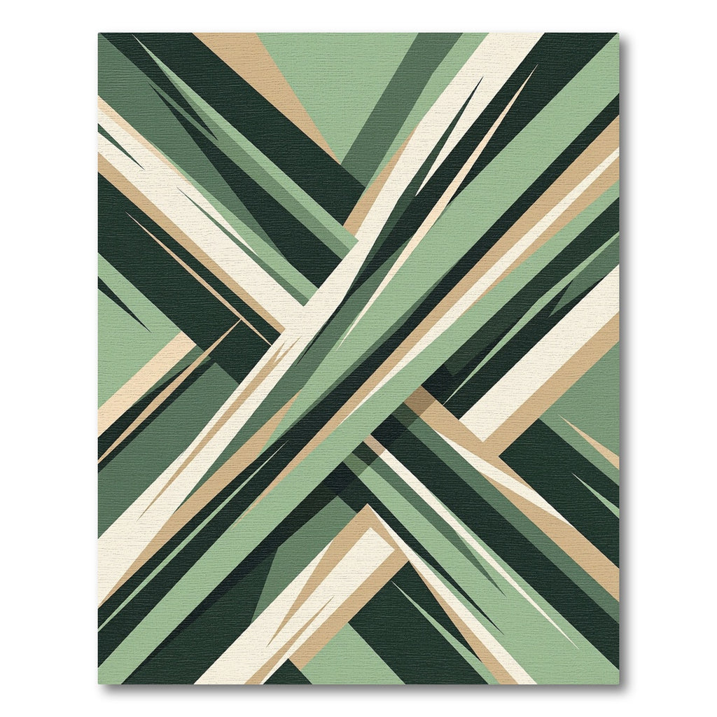 Modern Sage Geometric Angular Abstract Rug