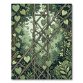Lush Green Climbing Ivy Trellis Rug