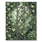 Lush Green Climbing Ivy Trellis Rug