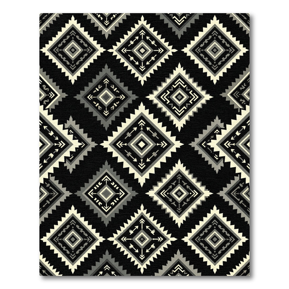 Monochromatic Tribal Diamond Native Rug