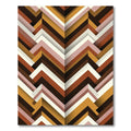 Warm Earthy Chevron Geometric Layers Rug