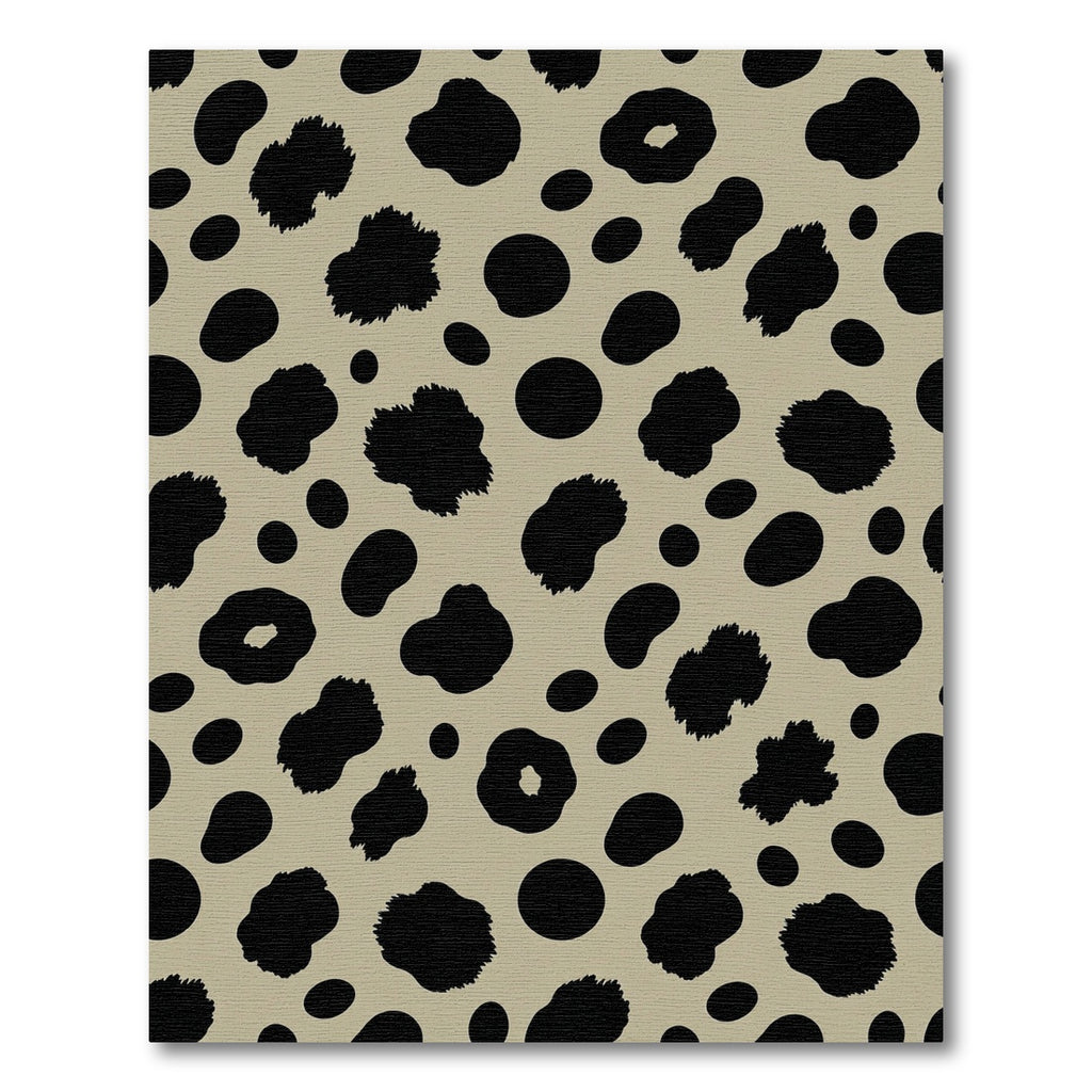 Black Spotted Taupe Animal Print Rug