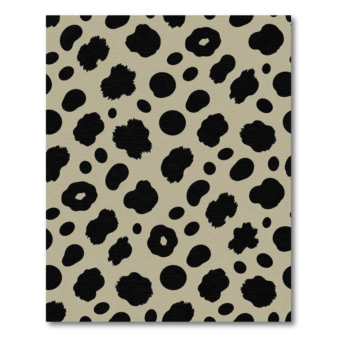 Black Spotted Taupe Animal Print Rug