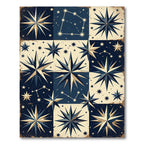 Vintage Celestial Starry Night Grid Rug