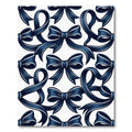Elegant Navy Blue Bow Ribbon Repeat Rug
