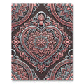 Floral Heart Medallion Blush Gray Rug