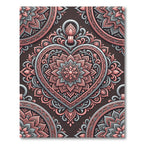 Floral Heart Medallion Blush Gray Rug