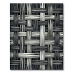 Monochrome Interlocking Ribbed Weave Texture Rug