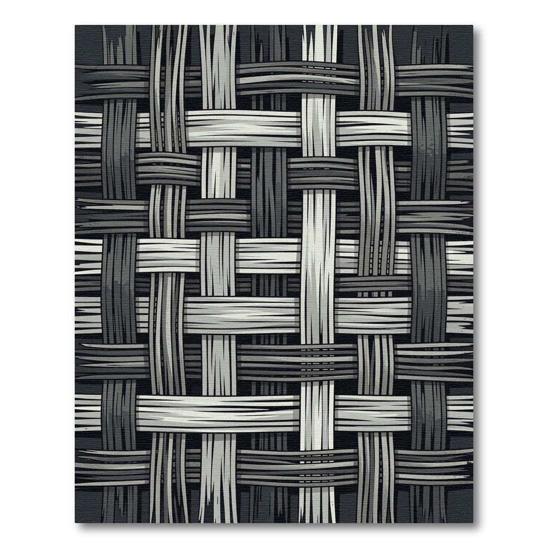 Monochrome Interlocking Ribbed Weave Texture Rug