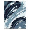 Modern Navy Blue Abstract Swirl Brushstroke Rug