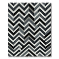 Monochrome Geometric Zigzag Optical Illusion Rug