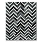 Monochrome Geometric Zigzag Optical Illusion Rug