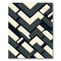 Monochromatic Geometric Chevron Block Rug