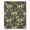 Golden Honeysuckle Floral Dark Teal Botanical Rug