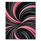 Modern Pink and Gray Swirling Abstract Rug