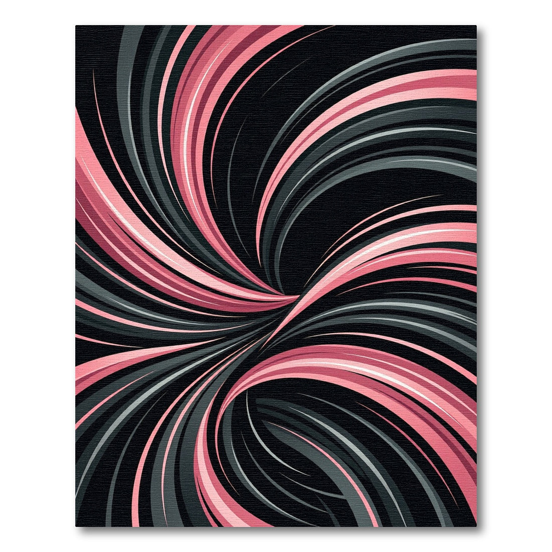 Modern Pink and Gray Swirling Abstract Rug