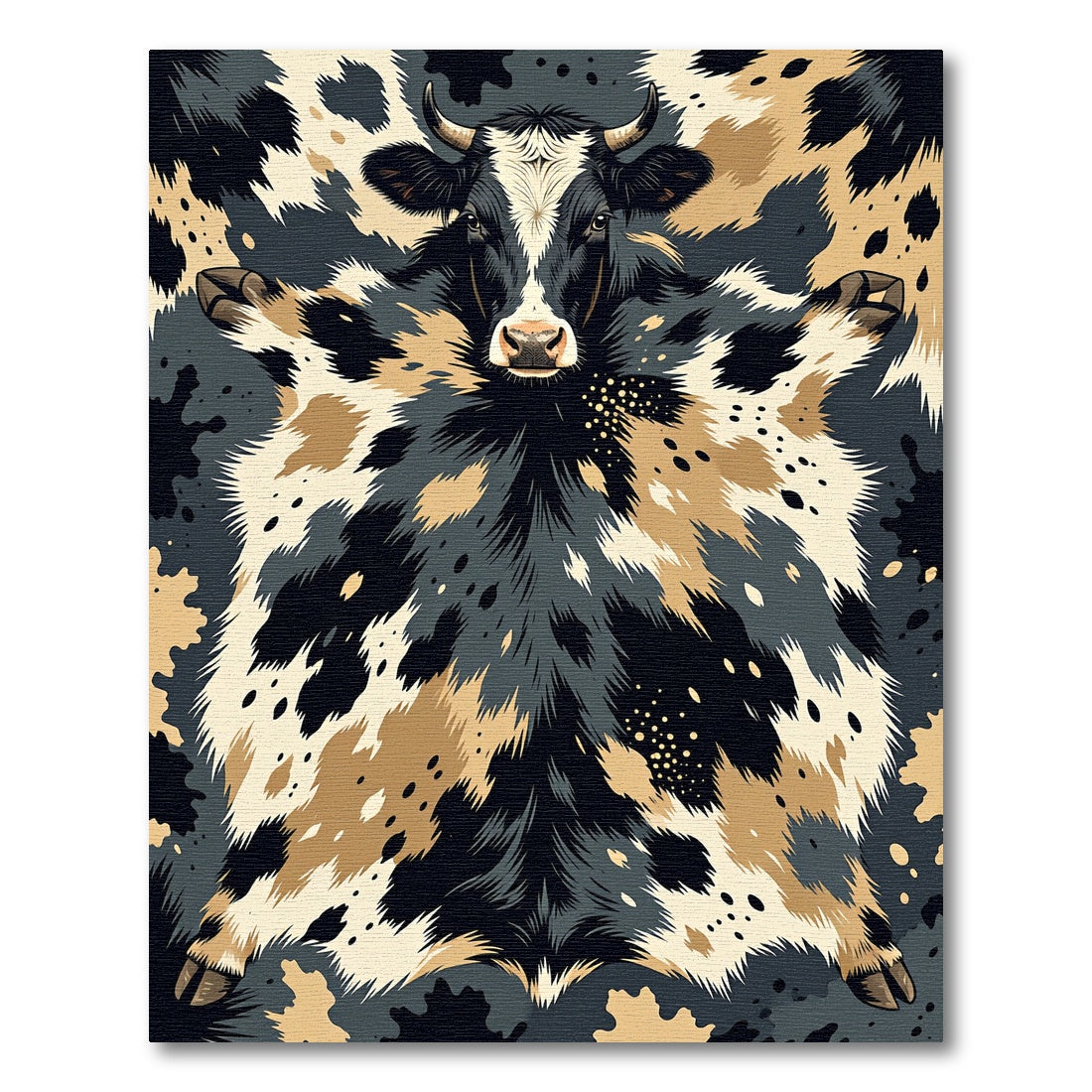 Bold Black White Cow Print Rug