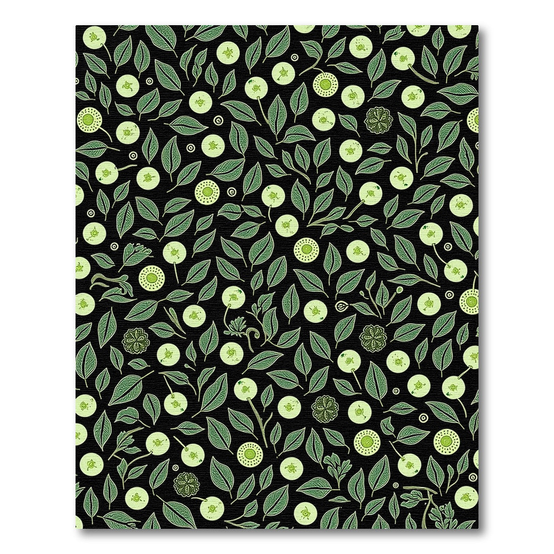 Verdant Circles Of Foliage Rug