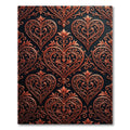 Ornate Copper Heart Filigree Background Rug