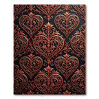 Ornate Copper Heart Filigree Background Rug