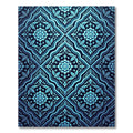 Deep Blue Floral Fish Medallion Rug