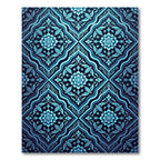 Deep Blue Floral Fish Medallion Rug