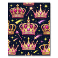 Pink Gold Crowned Stars Twinkle Rug