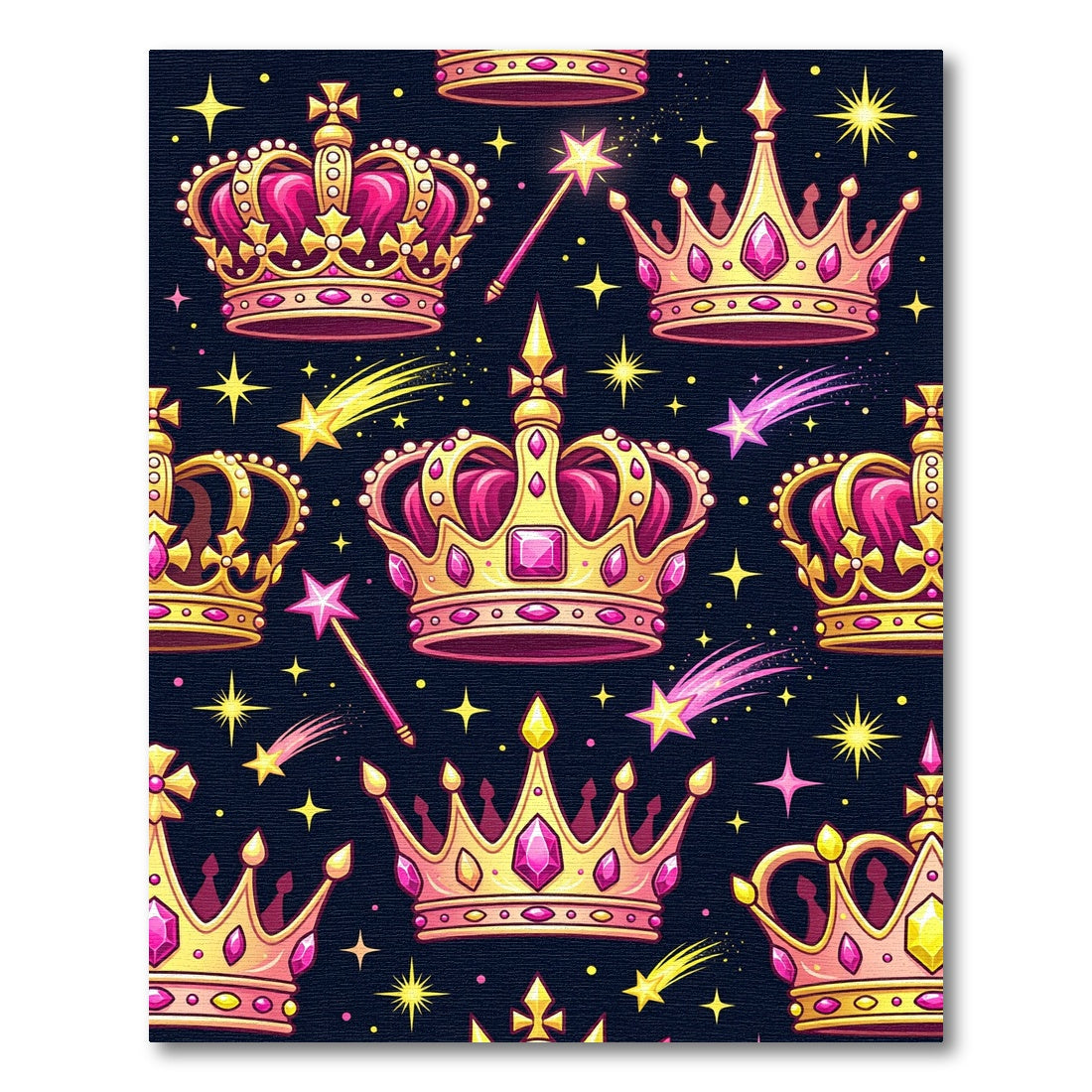 Pink Gold Crowned Stars Twinkle Rug