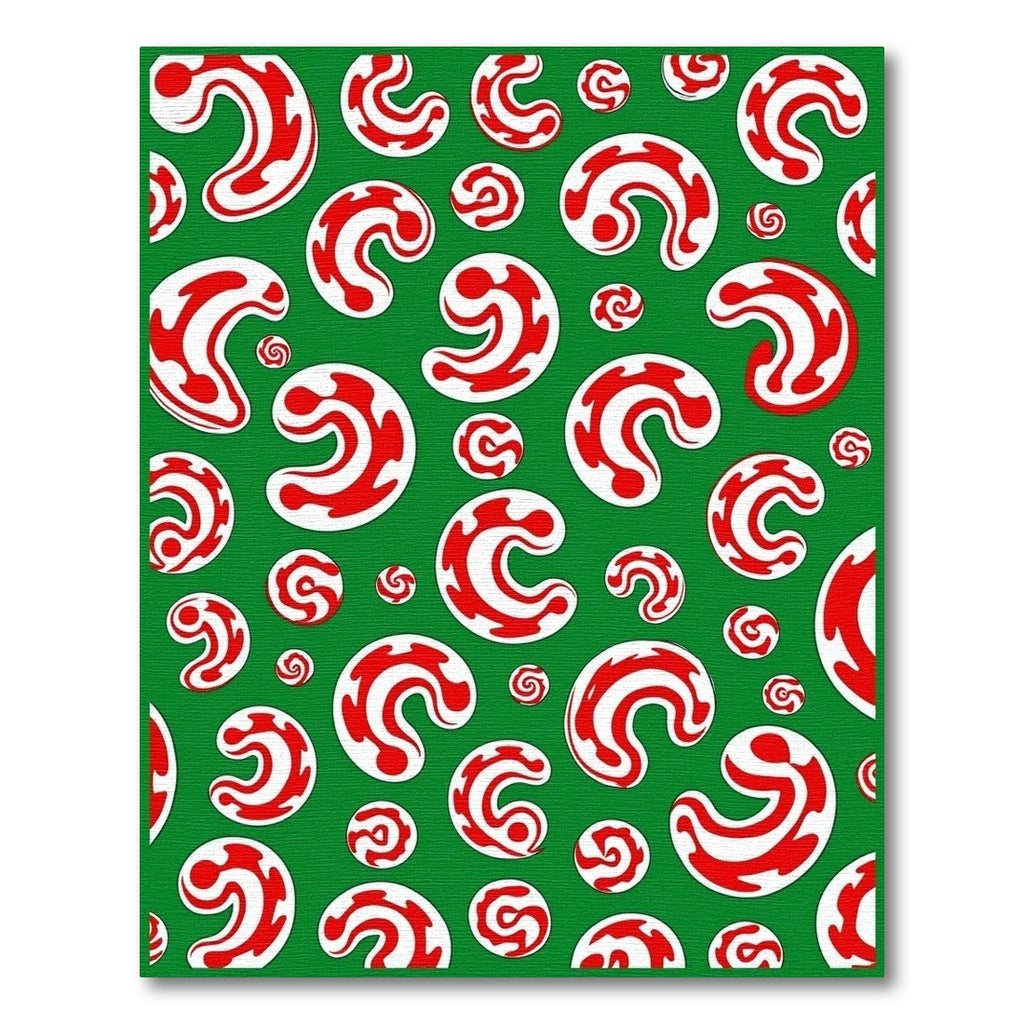 Red White Swirls Festive Background Rug